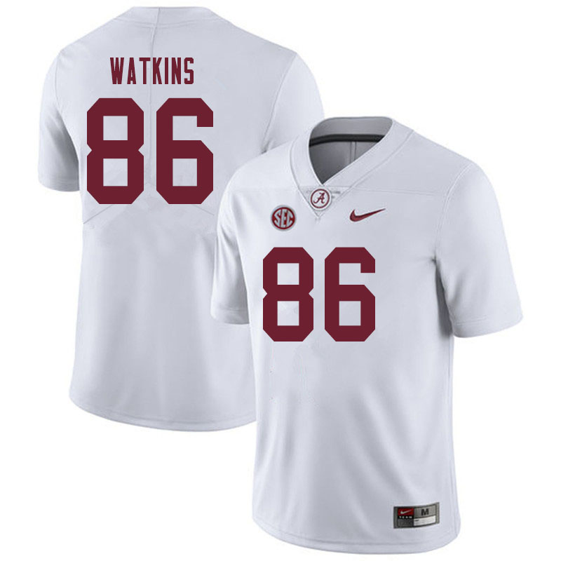 Alabama Crimson Tide Men's Quindarius Watkins #86 White NCAA Nike Authentic Stitched 2019 College Football Jersey UQ16P76NS